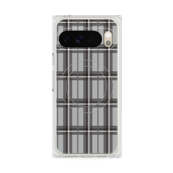 プレミアムスクエアケース with Pixelsnap［ Tartan Check - Gray ］