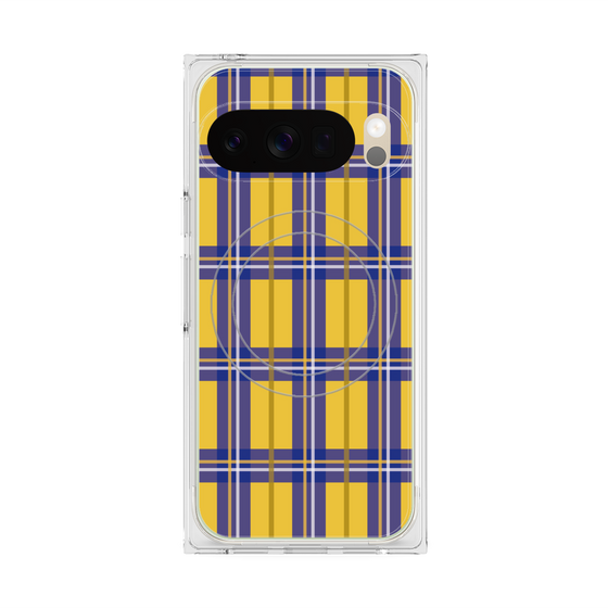 プレミアムスクエアケース with Pixelsnap［ Tartan Check - Yellow ］
