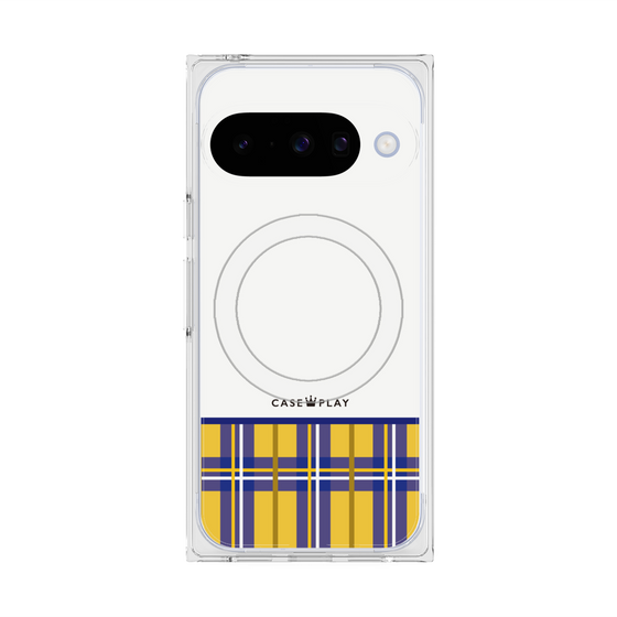 プレミアムスクエアケース with Pixelsnap［ CASEPLAY Tartan Check - Yellow ］