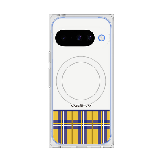 プレミアムスクエアケース with Pixelsnap［ CASEPLAY Tartan Check - Yellow ］