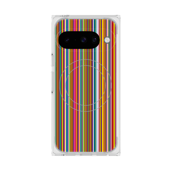 プレミアムスクエアケース with Pixelsnap［ Colorful Stripe ］