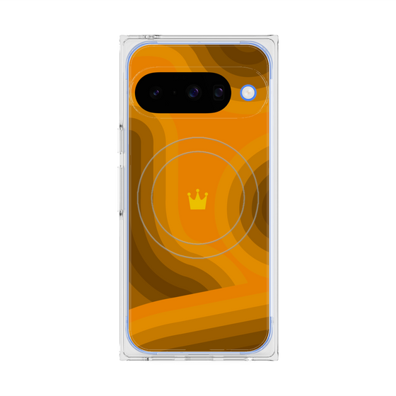 プレミアムスクエアケース with Pixelsnap［ CASEPLAY Winding Pattern - Orange ］