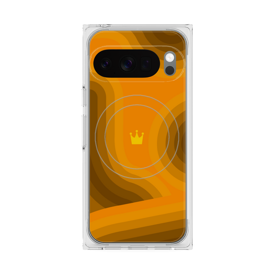 プレミアムスクエアケース with Pixelsnap［ CASEPLAY Winding Pattern - Orange ］