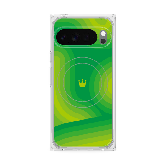 プレミアムスクエアケース with Pixelsnap［ CASEPLAY Winding Pattern - Green ］