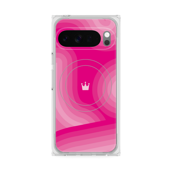 プレミアムスクエアケース with Pixelsnap［ CASEPLAY Winding Pattern - Pink ］
