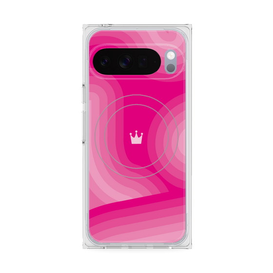 プレミアムスクエアケース with Pixelsnap［ CASEPLAY Winding Pattern - Pink ］