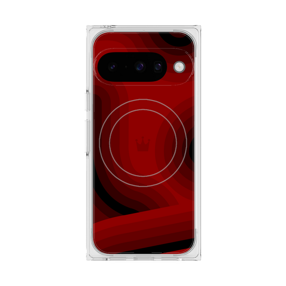 プレミアムスクエアケース with Pixelsnap［ CASEPLAY Winding Pattern - Red ］