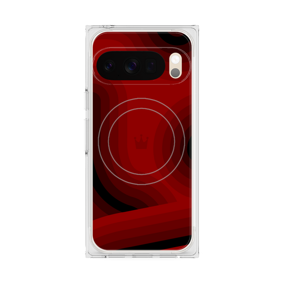 プレミアムスクエアケース with Pixelsnap［ CASEPLAY Winding Pattern - Red ］
