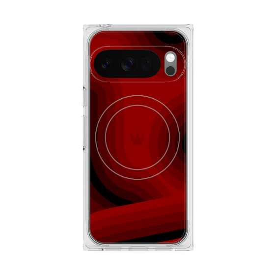 プレミアムスクエアケース with Pixelsnap［ CASEPLAY Winding Pattern - Red ］