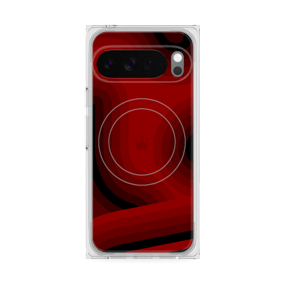プレミアムスクエアケース with Pixelsnap［ CASEPLAY Winding Pattern - Red ］