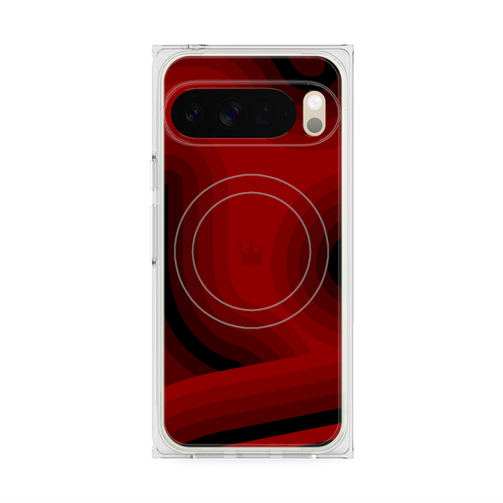プレミアムスクエアケース with Pixelsnap［ CASEPLAY Winding Pattern - Red ］