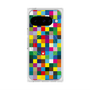 プレミアムスクエアケース with Pixelsnap［ CASEPLAY Rainbow Check ］