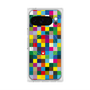 プレミアムスクエアケース with Pixelsnap［ CASEPLAY Rainbow Check ］