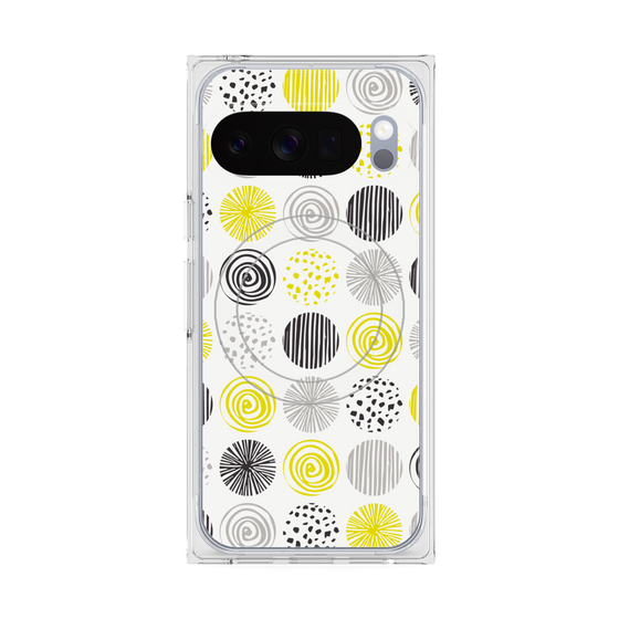 プレミアムスクエアケース with Pixelsnap［ Nordic Circle - Yellow ］
