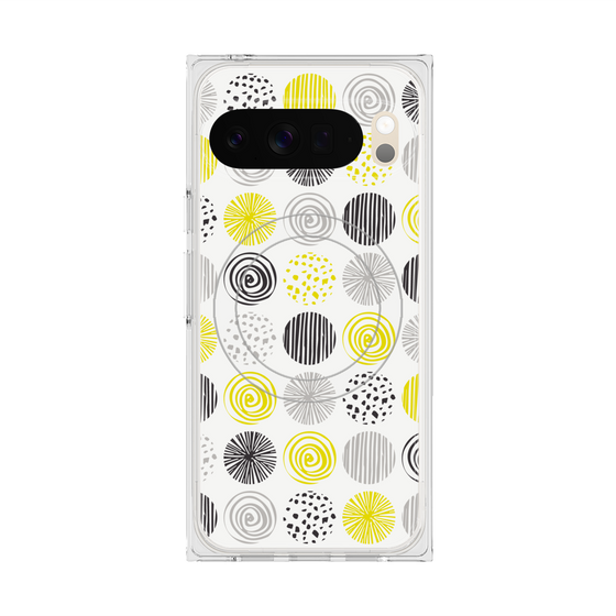 プレミアムスクエアケース with Pixelsnap［ Nordic Circle - Yellow ］