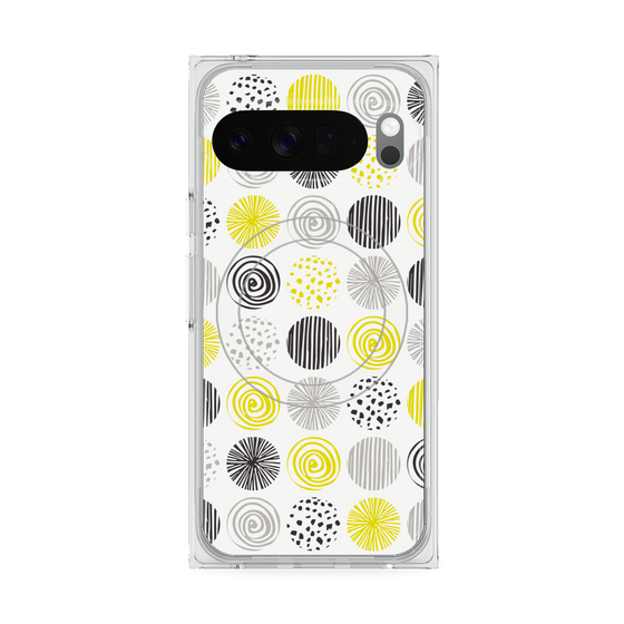 プレミアムスクエアケース with Pixelsnap［ Nordic Circle - Yellow ］