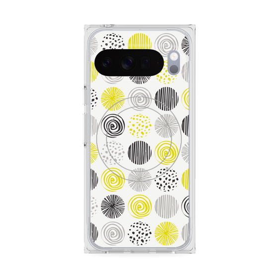 プレミアムスクエアケース with Pixelsnap［ Nordic Circle - Yellow ］