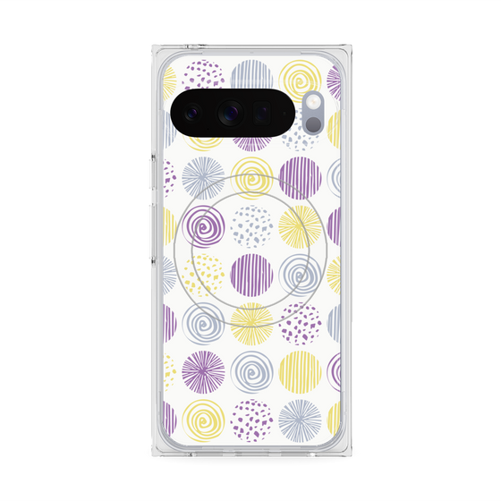 プレミアムスクエアケース with Pixelsnap［ Nordic Circle - Purple ］