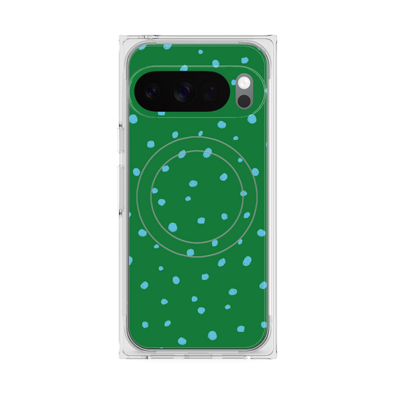 プレミアムスクエアケース with Pixelsnap［ Drawing Dot - Green ］