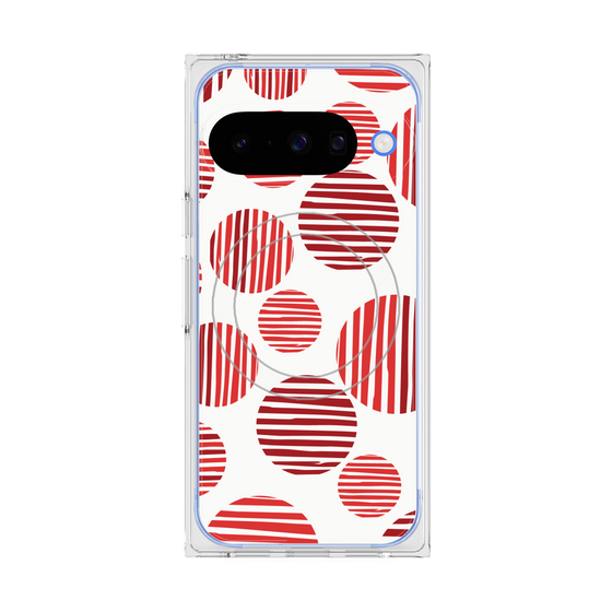 プレミアムスクエアケース with Pixelsnap［ Nordic Dot - Red ］