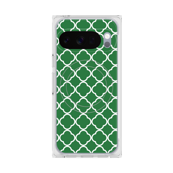 プレミアムスクエアケース with Pixelsnap［ Moroccan2 - Green ］