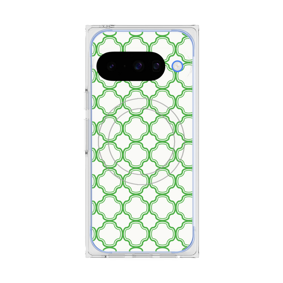 プレミアムスクエアケース with Pixelsnap［ Moroccan3 - Green ］