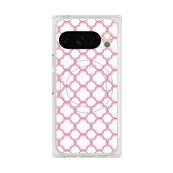 プレミアムスクエアケース with Pixelsnap［ Moroccan3 - Pink ］