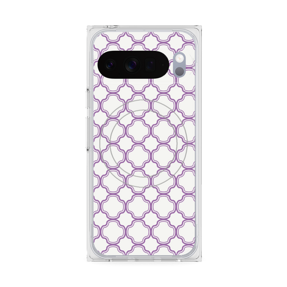 プレミアムスクエアケース with Pixelsnap［ Moroccan3 - Purple ］