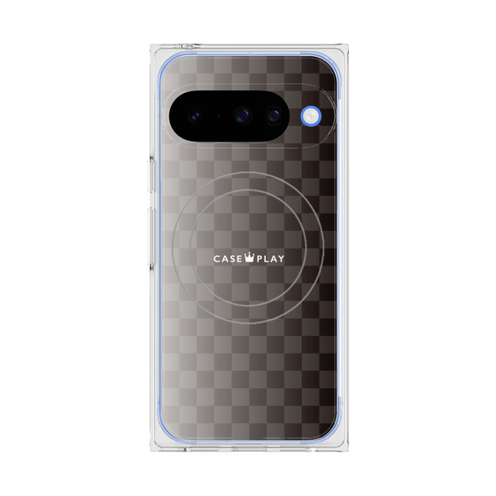 プレミアムスクエアケース with Pixelsnap［ CASEPLAY Check - Black ］