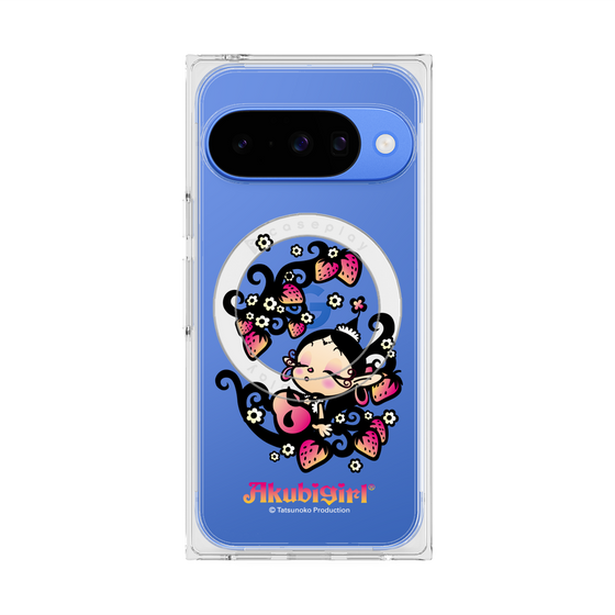 プレミアムスクエアケース with Pixelsnap［ アクビガール - ストロベリー ］