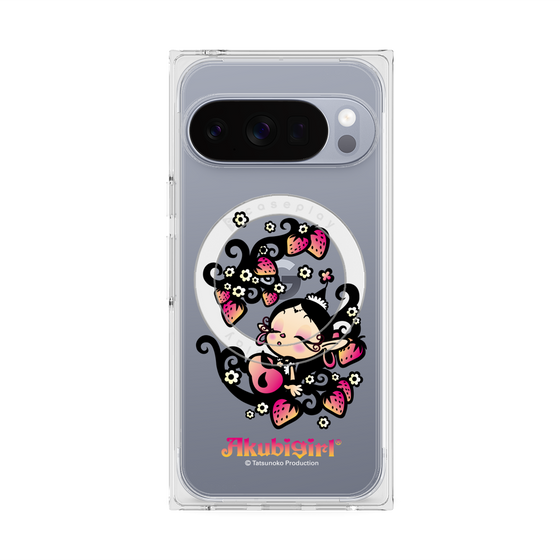 プレミアムスクエアケース with Pixelsnap［ アクビガール - ストロベリー ］