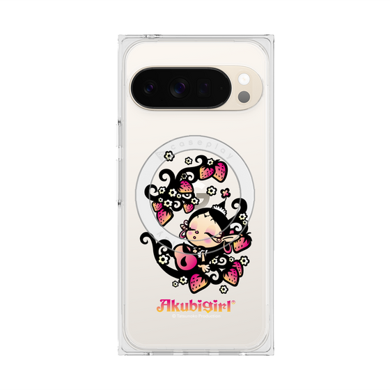 プレミアムスクエアケース with Pixelsnap［ アクビガール - ストロベリー ］