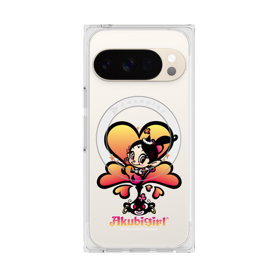 プレミアムスクエアケース with Pixelsnap［ アクビガール - ハート ］