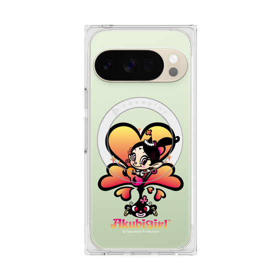 プレミアムスクエアケース with Pixelsnap［ アクビガール - ハート ］