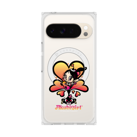 プレミアムスクエアケース with Pixelsnap［ アクビガール - ハート ］