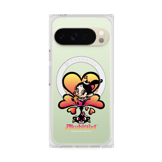 プレミアムスクエアケース with Pixelsnap［ アクビガール - ハート ］