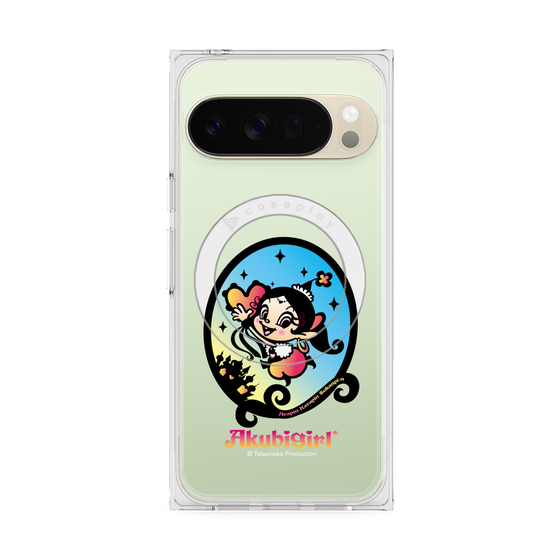 プレミアムスクエアケース with Pixelsnap［ アクビガール - オーバル ］