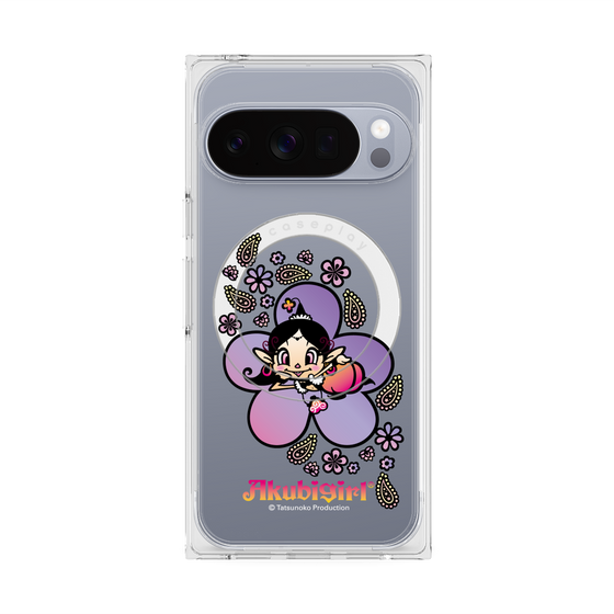 プレミアムスクエアケース with Pixelsnap［ アクビガール - フラワー ］