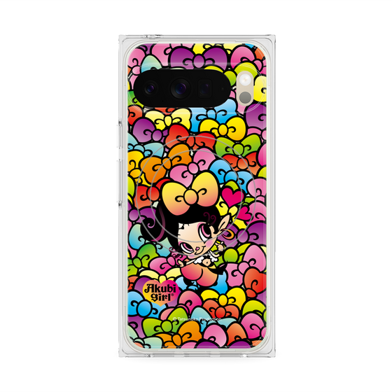 プレミアムスクエアケース with Pixelsnap［ アクビガール - リボン ］