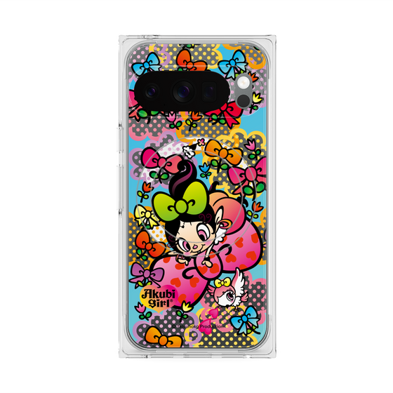 プレミアムスクエアケース with Pixelsnap［ アクビガール - フラワーリボン ］