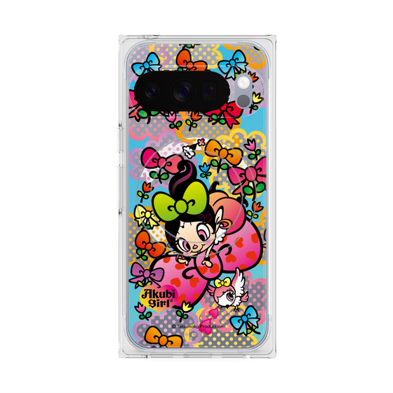 プレミアムスクエアケース with Pixelsnap［ アクビガール - フラワーリボン ］