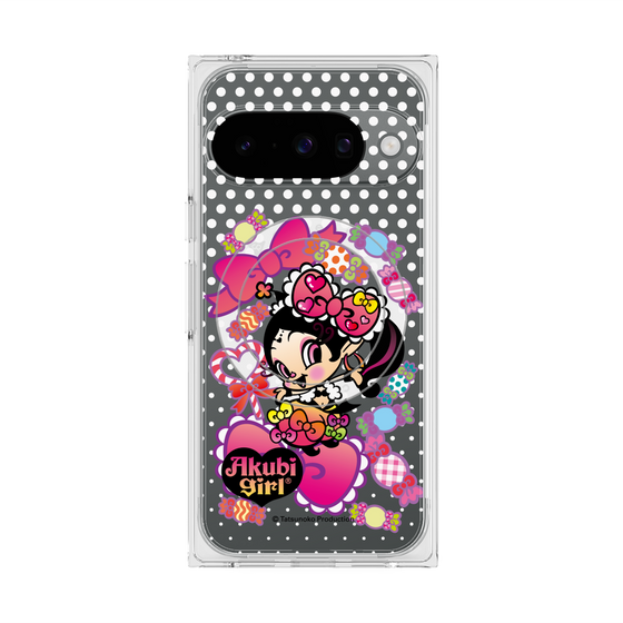 プレミアムスクエアケース with Pixelsnap［ アクビガール - キャンディーリボン ］
