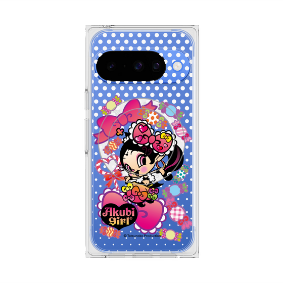 プレミアムスクエアケース with Pixelsnap［ アクビガール - キャンディーリボン ］