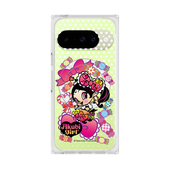 プレミアムスクエアケース with Pixelsnap［ アクビガール - キャンディーリボン ］