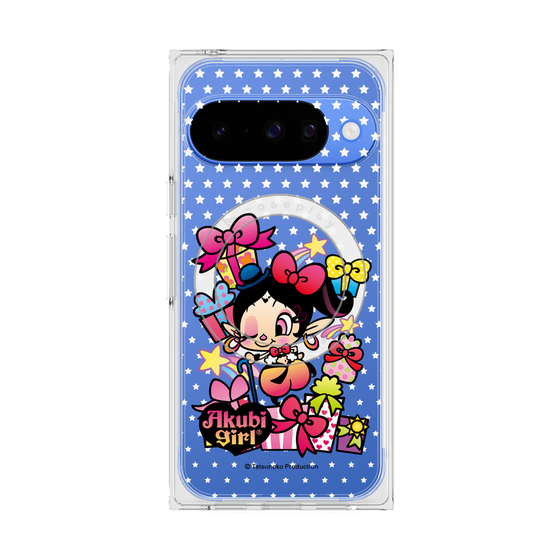 プレミアムスクエアケース with Pixelsnap［ アクビガール - プレゼントリボン ］