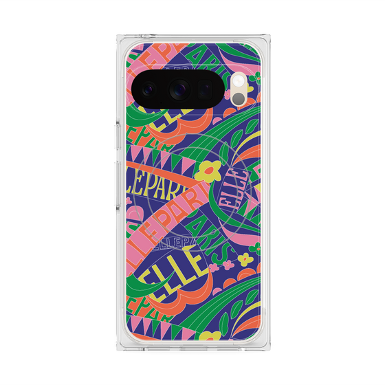 プレミアムスクエアケース with Pixelsnap［ ELLE - ナチュラル ］