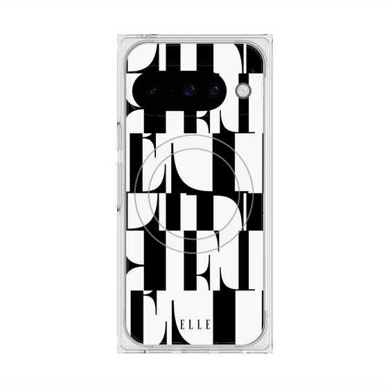 プレミアムスクエアケース with Pixelsnap［ ELLE - カットロゴ ］