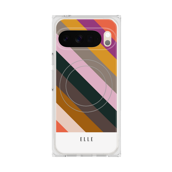 プレミアムスクエアケース with Pixelsnap［ ELLE - チック- オータム ］