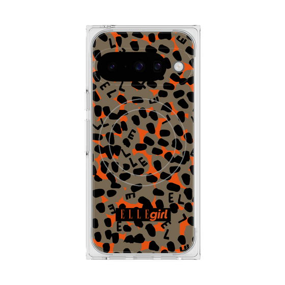 プレミアムスクエアケース with Pixelsnap［ ELLEgirl - レオパード - Brown ］