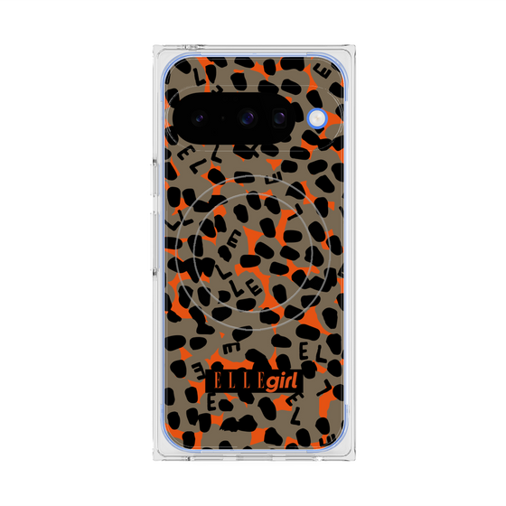 プレミアムスクエアケース with Pixelsnap［ ELLEgirl - レオパード - Brown ］